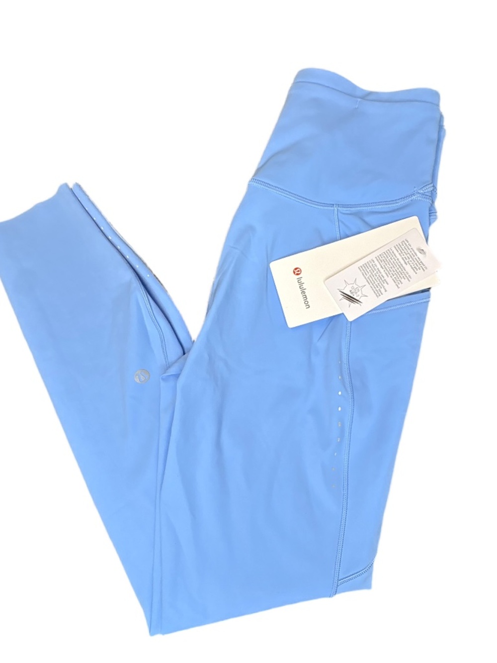 Lululemon Fast & Free HR Tight 25" Pockets Blue Chill Size 6 NWT